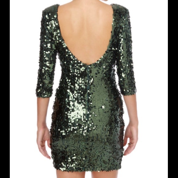 BLAQUE LABEL SUPERNOVA GREEN SEQUIN DRESS - Picture 3 of 8